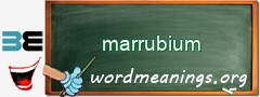 WordMeaning blackboard for marrubium